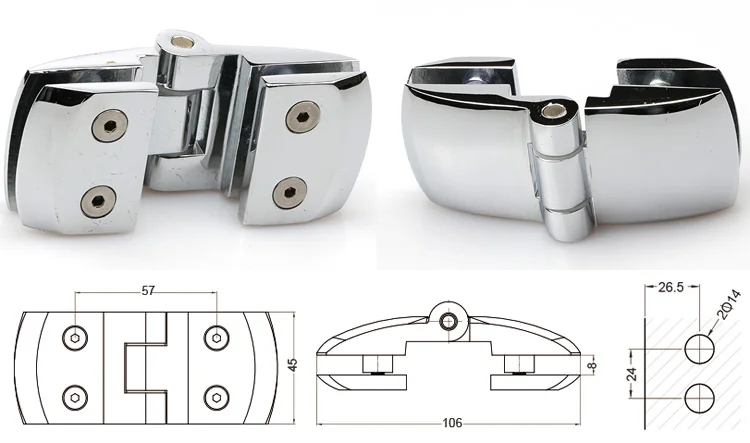 self closing stainless steel butterfly hinge for glass door