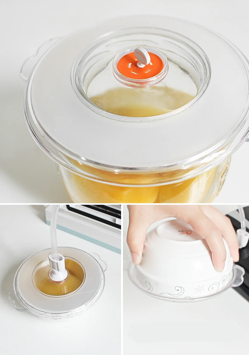 Round Transparent Vacuum Storage Lid For Cans Jars