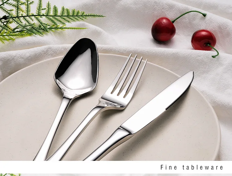 Restaurant Decoration Main Dinner Knife Fork Spoon Royal Stainless Steel Cutlery Set
