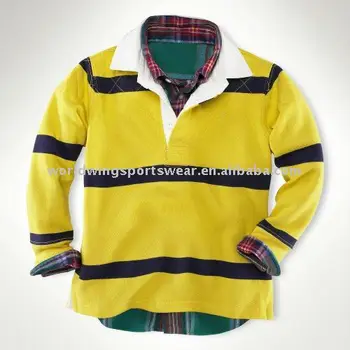 yellow and black rugby shirt