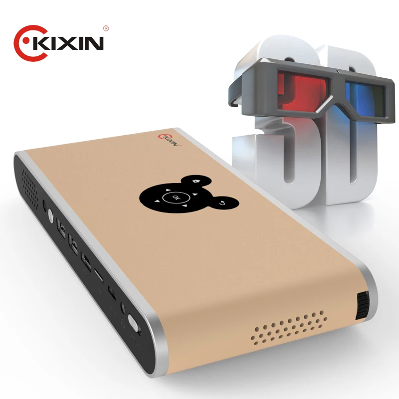 

854x480 1080P supporting micro mini pico Wfi and bluetooth adjusting hinge battery built-in portable pocket projector