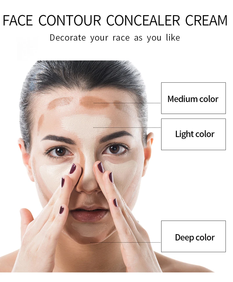 HANDAIYAN Contouring Makeup Hide Blemish Dark Circles Full Coverage Concealer Highlight Bronzer Pen Perfect Make Up 12 Colors