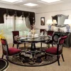 European red wood dining table solid wood round set-ALSD07