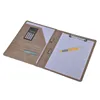 PU leather executive file folder with spring clip