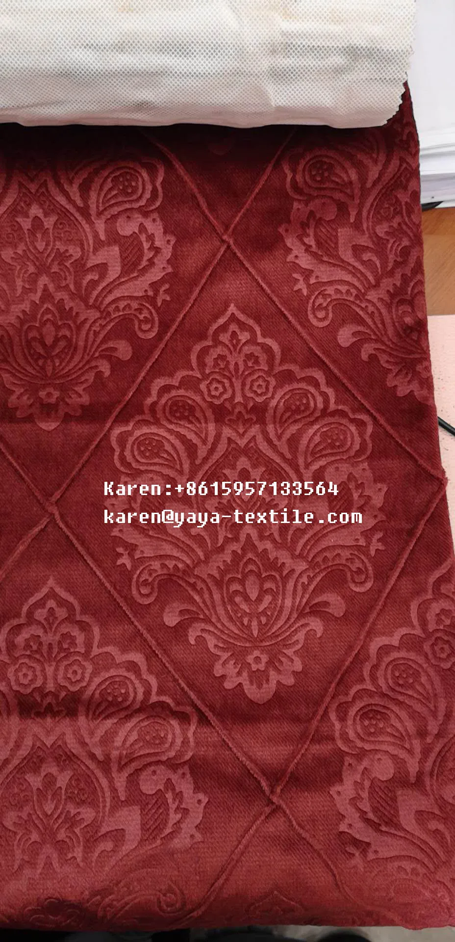 sewing  3D embossed knitted sofa fabric velvet hot for Libya