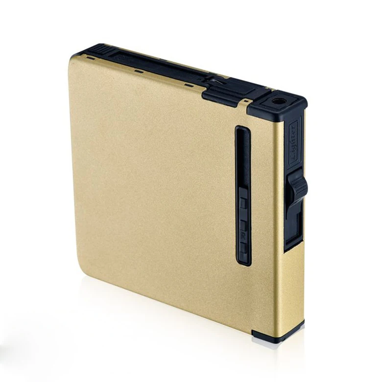 
2017 fashion automatic stainless steel cigarette case with lighter for20 only promotional gift 018 ,automatic lighter wholesale 