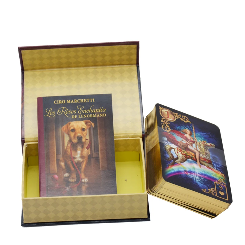 

High quality custom gold Edges tarot cards printing oracle cards with book instruction, Cmyk