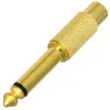 6.35mm 14inch Male Mono Plug To RCA Female Audio Adapter Connector