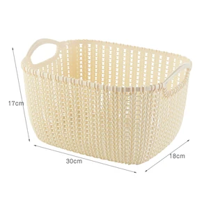 Image of Portable multifunction breathable design plastic rattan storage basket