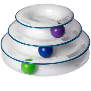 Image of Interactive Cat & Kitten Three Layer Colorful Track Ball Tower Fun Mental Stimulation Physical Exercise Puzzle Cat Toys