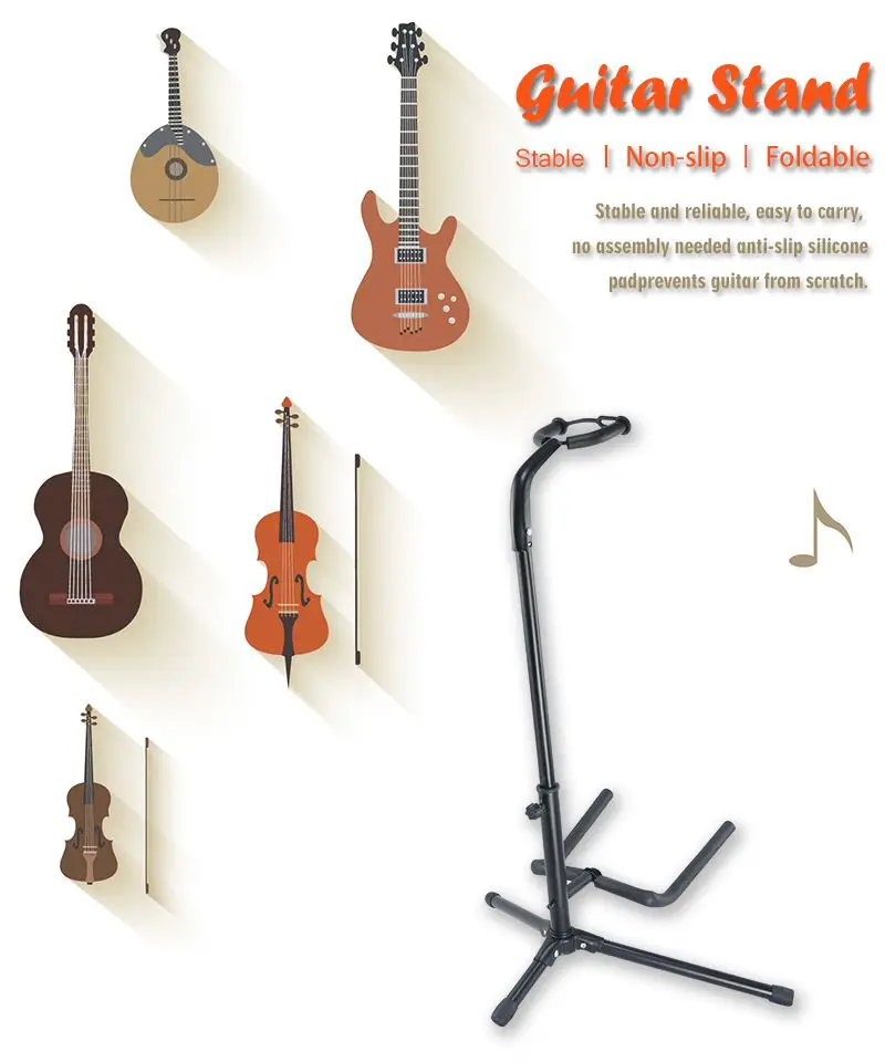 Single Acoustic And Bass Tripod Guitar Foot Stand Buy Guitar Foot