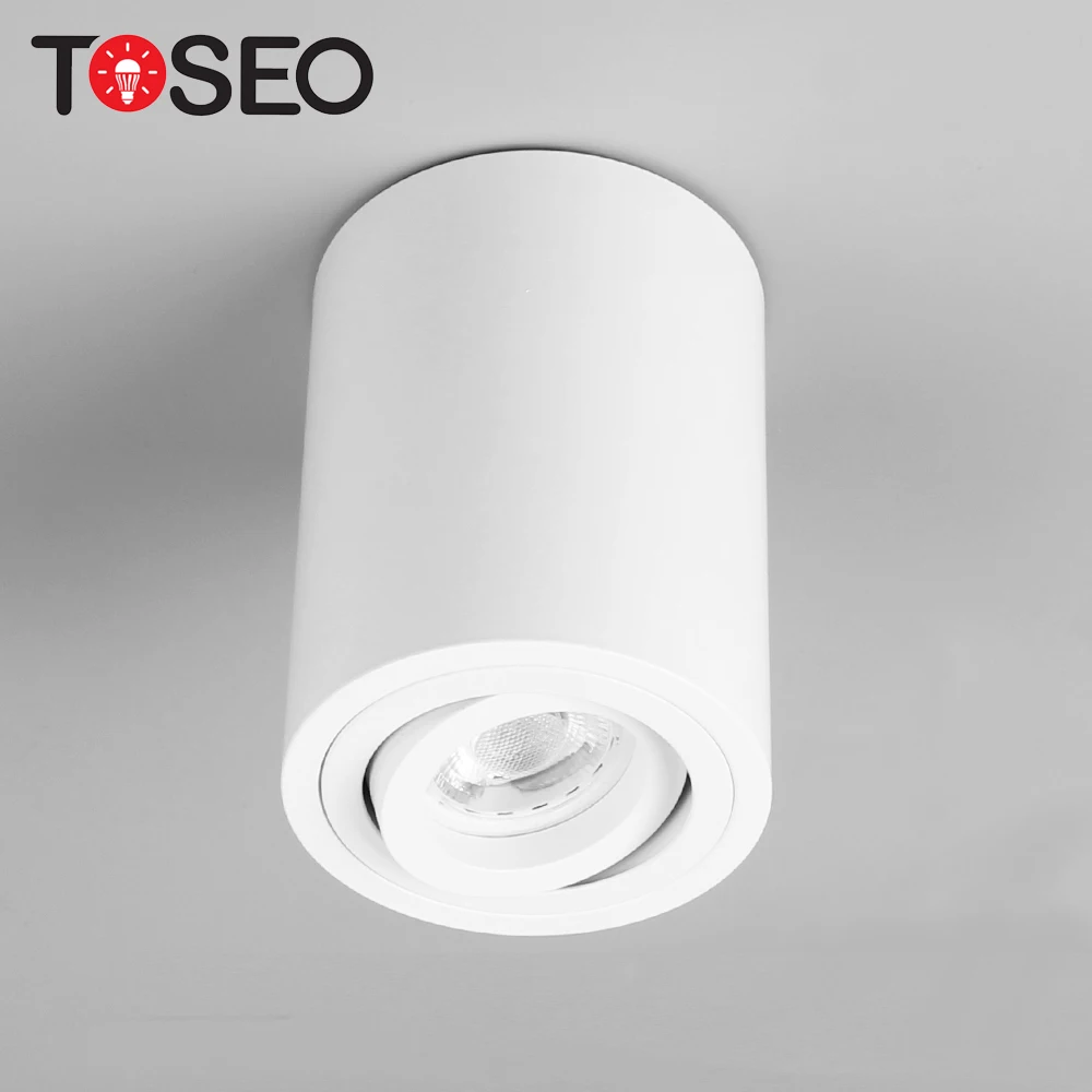Adjustable ceiling cob led round cylinder surface mounted led downlight housing