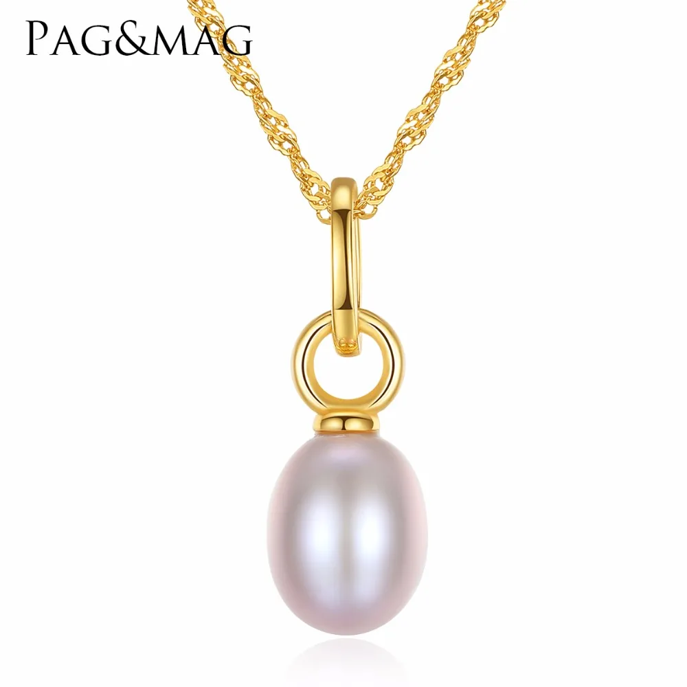 

Pag&Mag New Arrivals Design Sterling Silver Double Gold Color Circle Chandelier Necklace With Nicely Pearl For Weddings