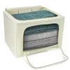Foldable Clothes Storage Bins Boxes Stackable Bedding Container Organizer Basket Set with Clear Window and Carry Handles