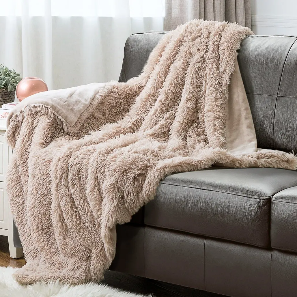 Warm Faux Fur Throw Blanket,Fleece Couch Throw Solid - Buy Super Soft