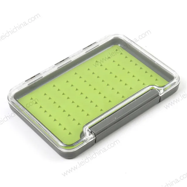 

Waterproof slim fishing silicone insert fly box, Green or other colors are ok