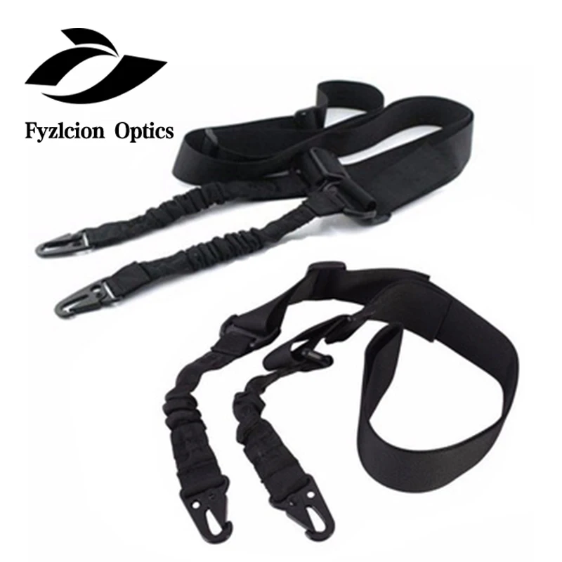 

2 pack tactics double 2 double point nylon adjustable bungee jump rifle sling complete adjustable buckle durable buckle hook