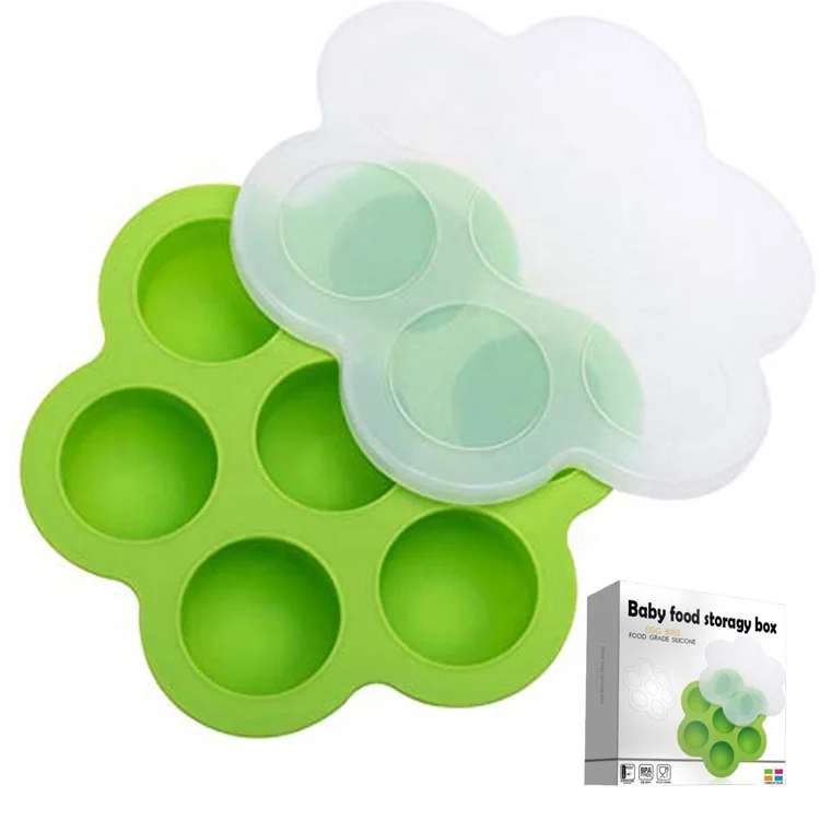 

Reusable Storage Container and Freezer Tray with Lid for Homemade Baby Food, Pink,green,blue,purple