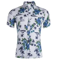 

Wholesale Colorful Cotton Mens Printed Casual Hawaiian Shirts Short Sleeve Summer Beachwear Shirt