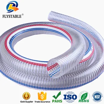 hose wire steel braided clear inch suction pvc larger