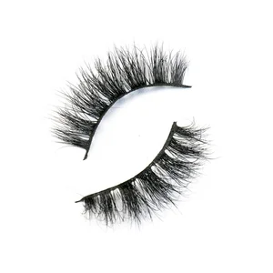 Wholesale Glamorous 100% Real Mink False Strip Eyelashes 3D Mink Lashes Customized Eyelash Box Packaging