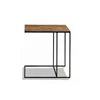 Modern movable wooden metal side table for sofa