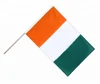 Custom national hand held flag of green white orange for Republic of Cote d'Ivoire country waving flags