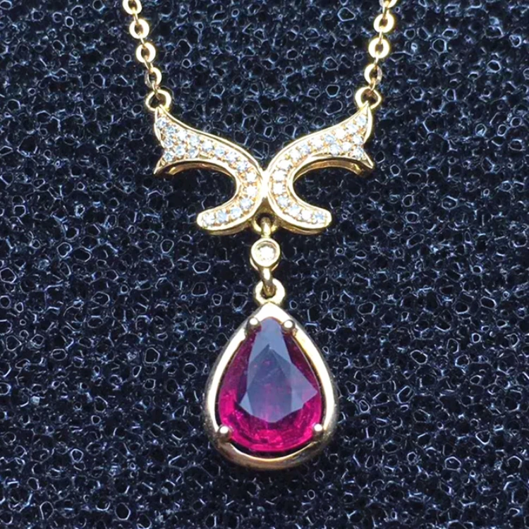 

2019 spring choker necklace 18k gold natural tourmaline drop shape young girls jewelry necklace