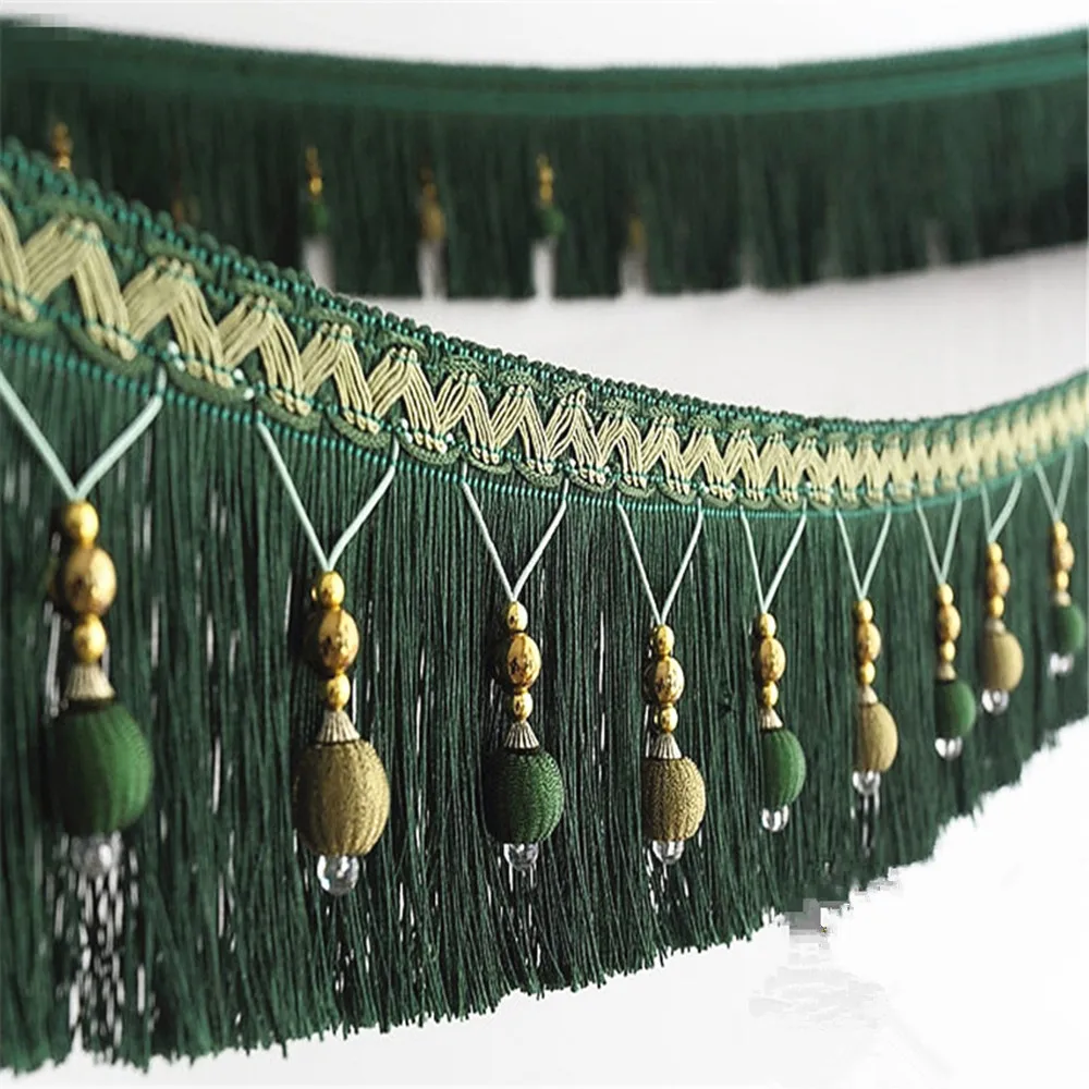 Uteruik Fringe Tassel Trim Braided Trimming Applique Embroidered Ribbon for Curtains Fabric Craft 1m #B 