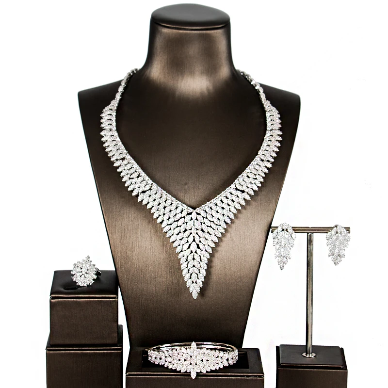 

LAN PALACE ladies jewellery sets zircon jewelry luxury silver necklace wedding cubic zirconia jewelry sets