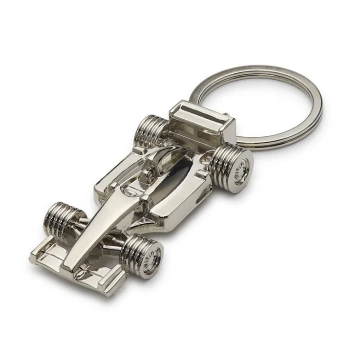 

Wholesale Custom Logo 3D Metal Racing car Auto Parts Model Plane F1 Car Keychain