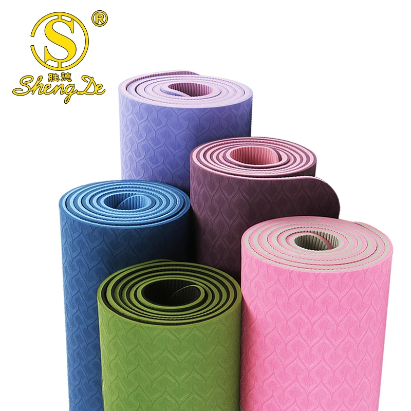 

Eco friendly non-slip double layer yoga mat tpe 6mm, Customized color