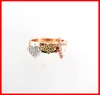 2016 unique design nice three colors cross heart star micro pave cz stack ring