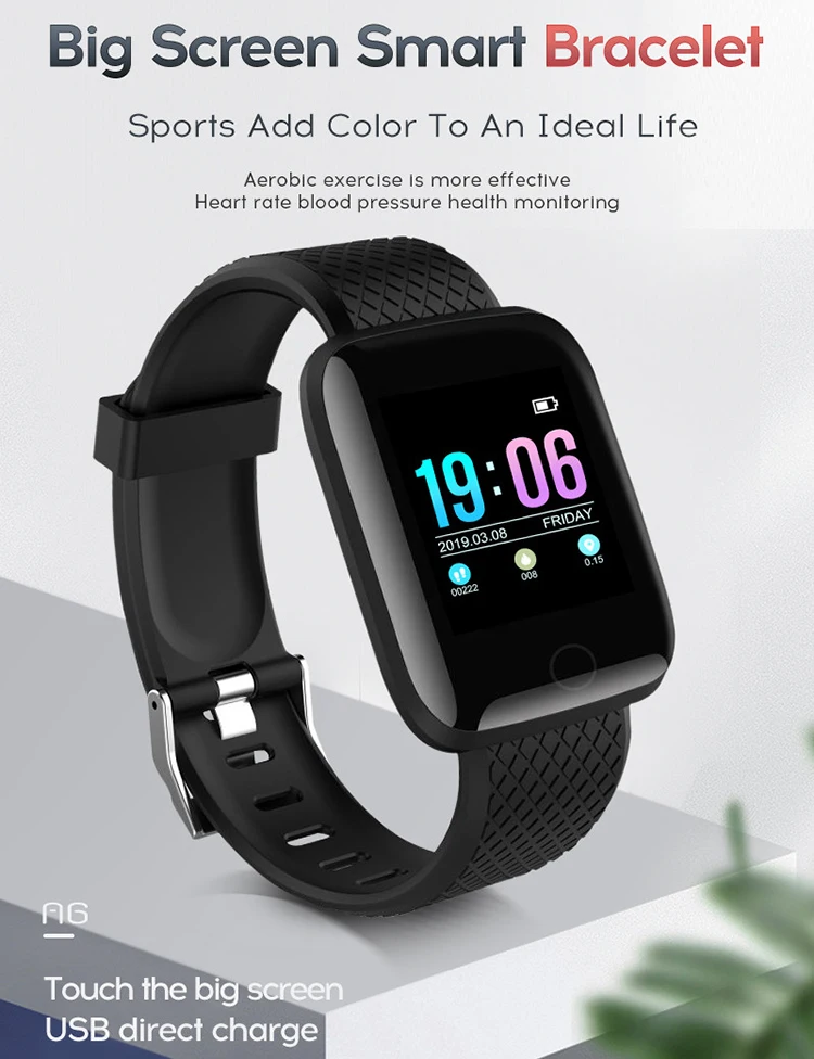 Newest A6S 1.3 inch color screen Smart bracelet Heart Rate Monitor Blood Pressure sport Smart band 116 plus