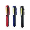 3 AAA Battery Pen Shape COB Clip On Plastic Portable Flashlight Work Light Cob Led Pen Torch Light with Magnetic