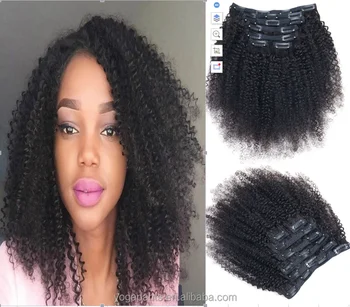 Thick Remy Triple Weft Wholesale Brazilian Afro Clip Curly In Hair