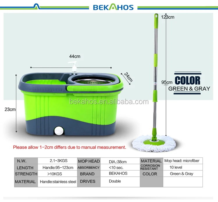 Spin Mop Square Bucket Green (3)