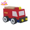 Cartoon fire fighting truck toy set,Wooden toy fire fighting toy,Red fire engine toy wooden fire fighting truck toy W04A096