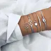 fashion dainty women bracelets set jewelry 5pcs silver rope shell waves infinity charm bracelet