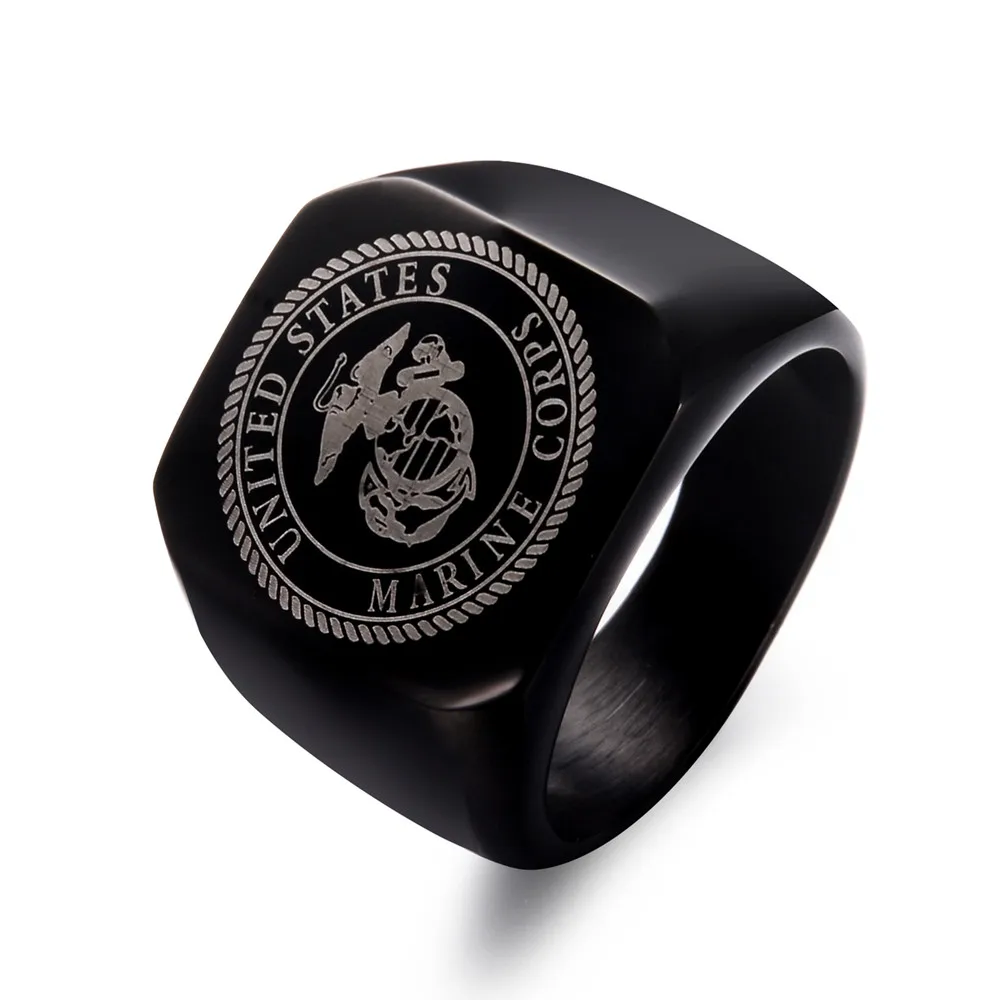 

US Marine Corps Insignia Ring Military Gift Veteran Ring for man, Picture