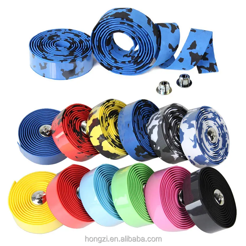 

Cycling Road Bike Sports Cork Handlebar Tape + 2 Bar Plug 8Colors Bike Bicycle Flexible Rubber Spone Handle Bar