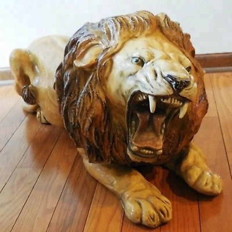 Garden Decoration Beautiful Resin Life Size Fiberglass Male Lion Statue