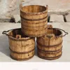 Chinese Farm Handmade Decor Rustic Wooden Antique Water Buckets