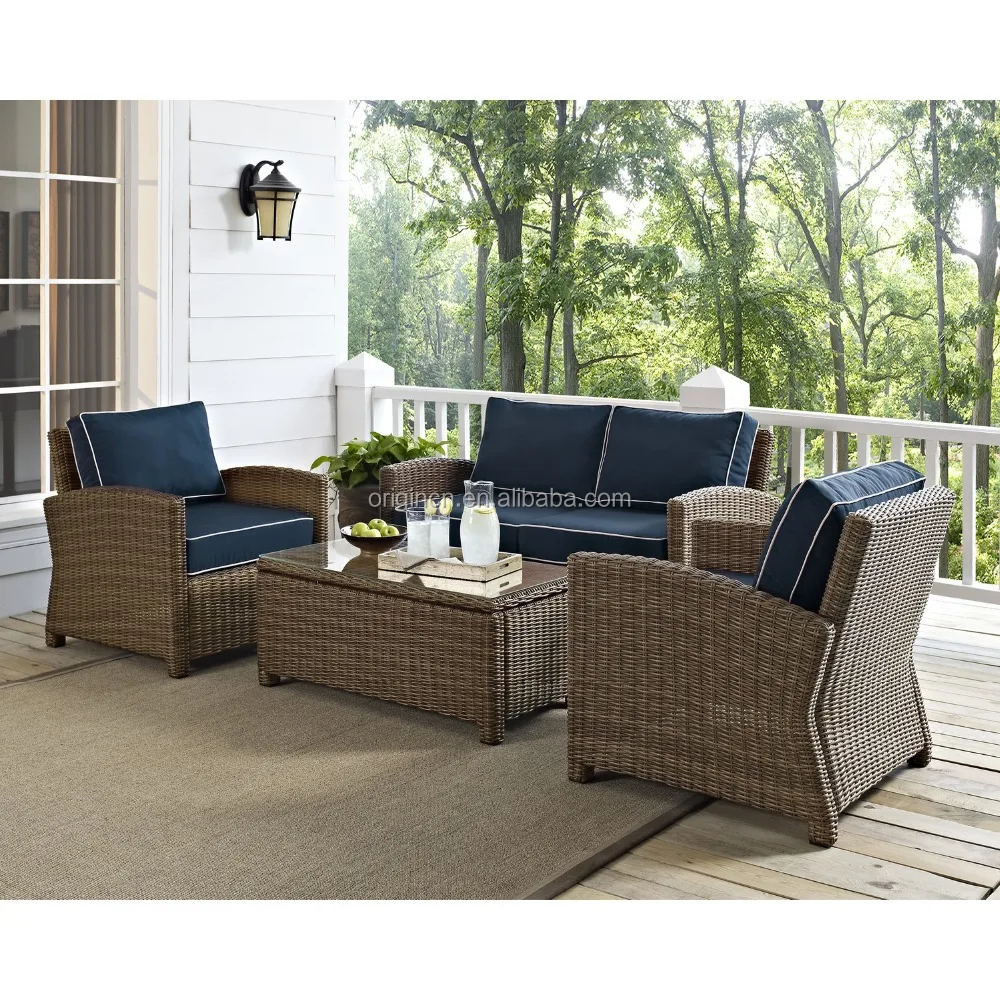French Bistro Traditional Style Rattan 4 Piece Deep Seating Group French Bistro Traditional Style Rattan