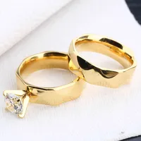 

Wholesale stainless steel Gold engagement ring set