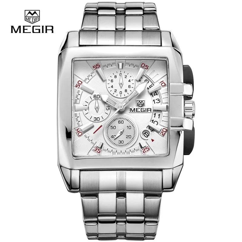 

Megir new business men's quartz watches fashion brand chronograph wristwatch for man hot hour for male with calendar 2018