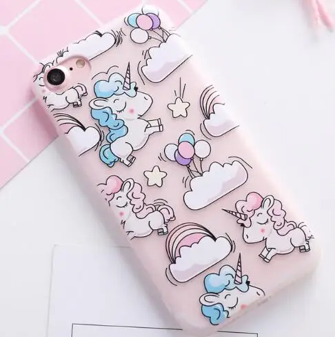 

Cute Colorful Flower cover case for iphone 8 5 5S SE 6 S 6S plus soft silicon cat panda cases for iphone 7 7plus capa