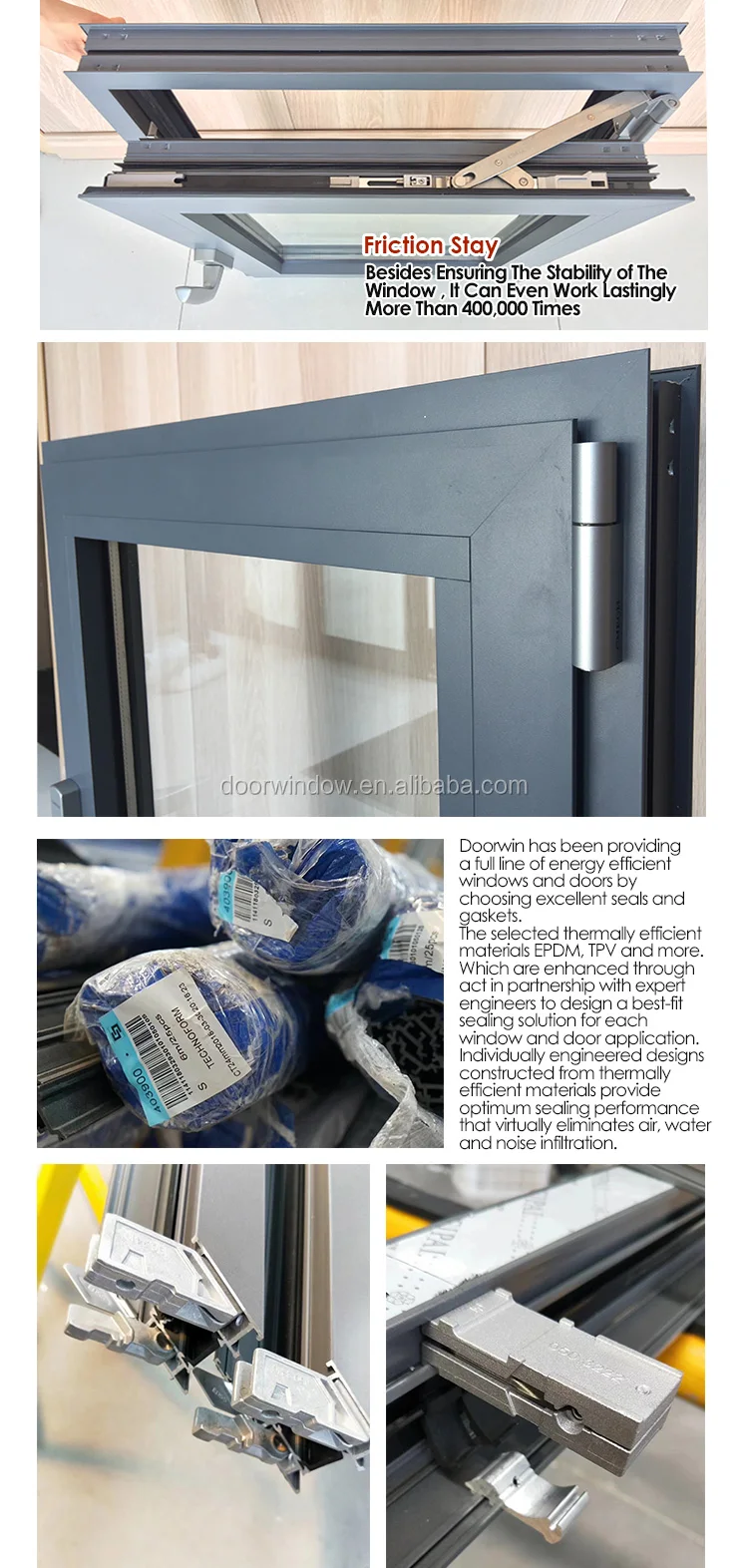Aluminum with tempered glass window and door obscure wholesale