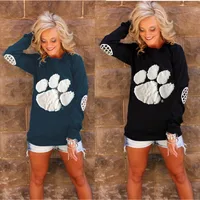 

Spring new women Bear's paw Prints Tshirt Long Sleeve Casual Tshirt