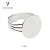 Gold and Silver Plated Adjustable Signet Ring Blank Ring With Flat Base
